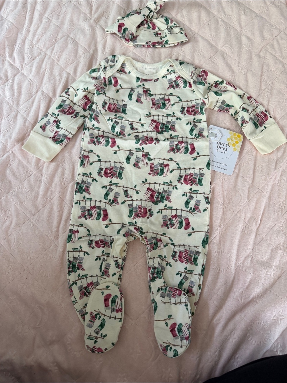 Burt bees Baby 3-6 months Christmas pajamas organic cotton
